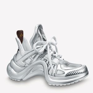 Silver Louis Vuitton sneakers